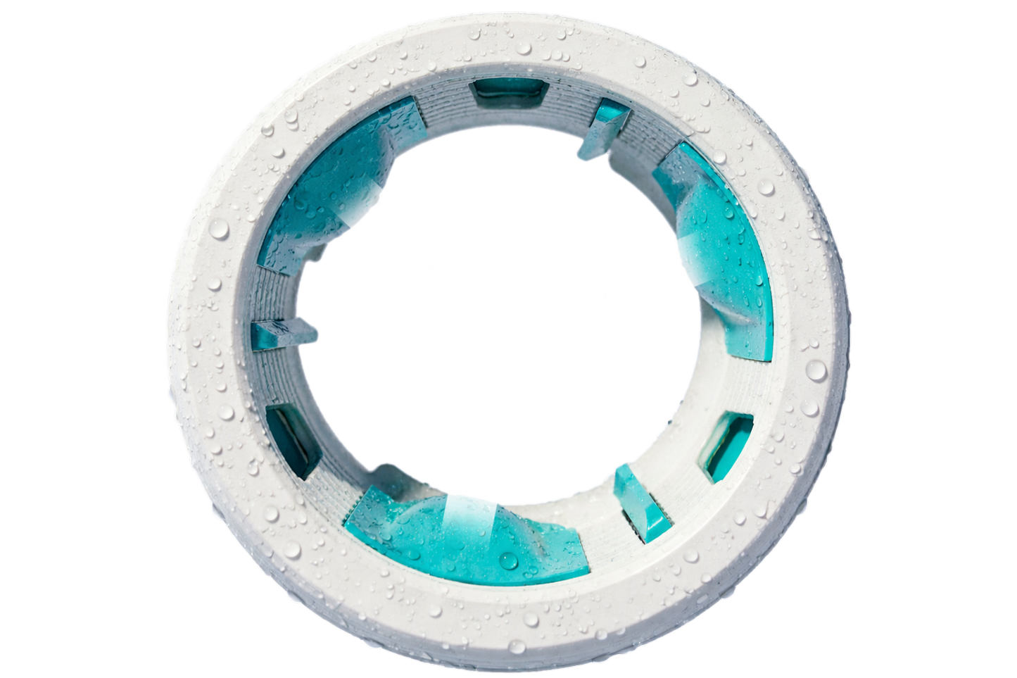 Boat cup holder insert with flexible dome grips designed to reduce rattling and hold drinks securely in marine cup holders