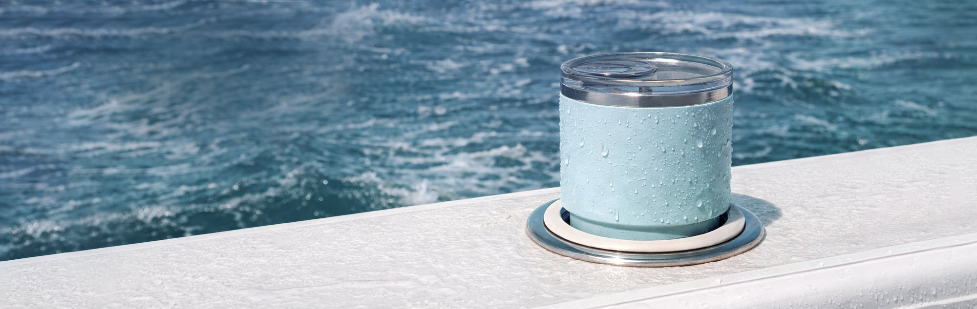 Docksy Boat cup holder insert securing large insulated tumbler