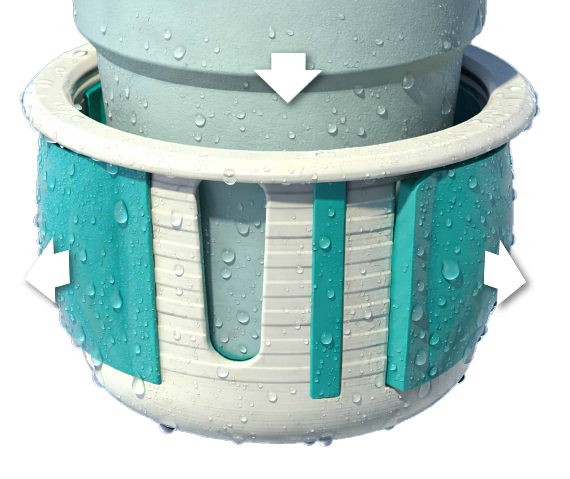 Boat cup holder insert with expanding flexible grips securing a drink in place using pressure in a marine cup holder