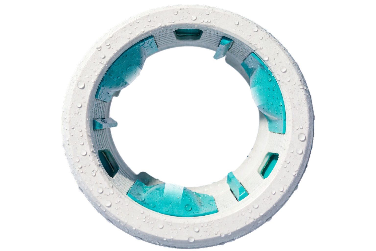 Boat cup holder insert with flexible dome grips designed to reduce rattling and hold drinks securely in marine cup holders